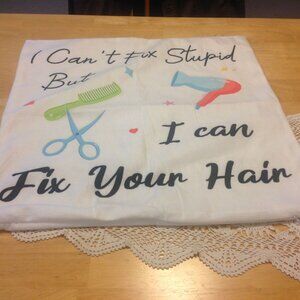Humorous hair dresser pillow cover decor item nwot
